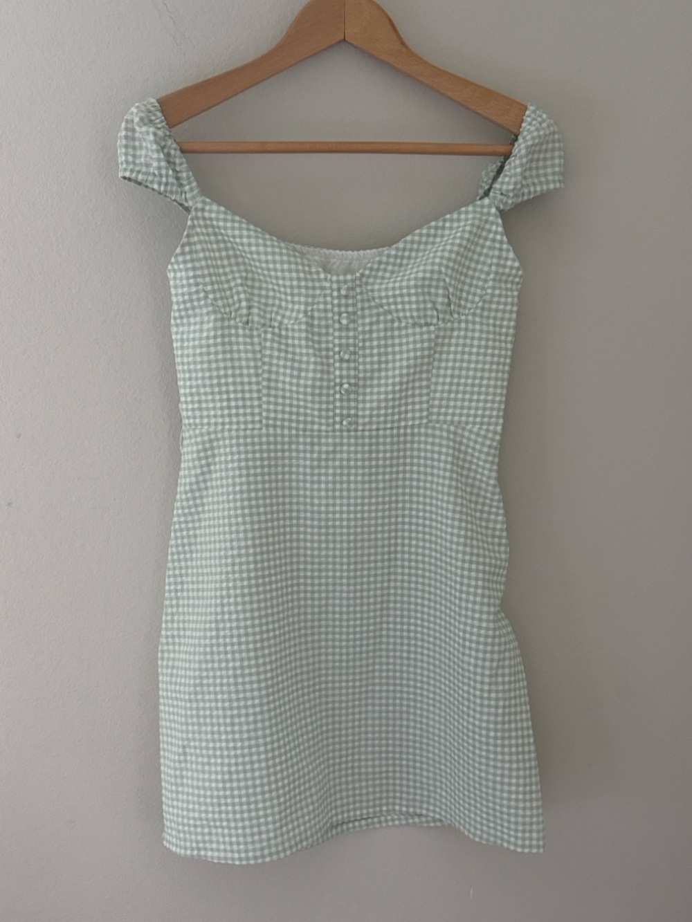 Princess Polly Mint Gingham Kimberly Mini Dress‎ Seersucker Size 4